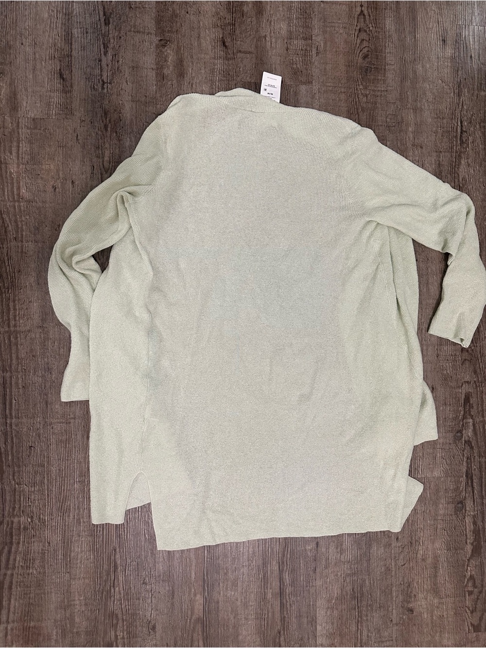 Eileen Fisher NWT Organic Linen Crepe Stretch Long Cardigan Mist Green Size M - Picture 6 of 6